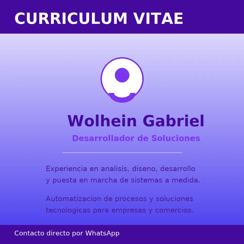 Wolhein Gabriel — CVs Personales en Apóstoles